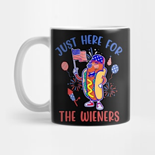 I'm Just Here For The Wieners 4th Of July Hot Dog Gift For Men Women Mug